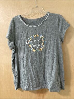 Croft & Barrow Gray “Sweet As Can Bee” Women’s Size Large Sleepwear Top T-Shirt